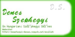 denes szephegyi business card